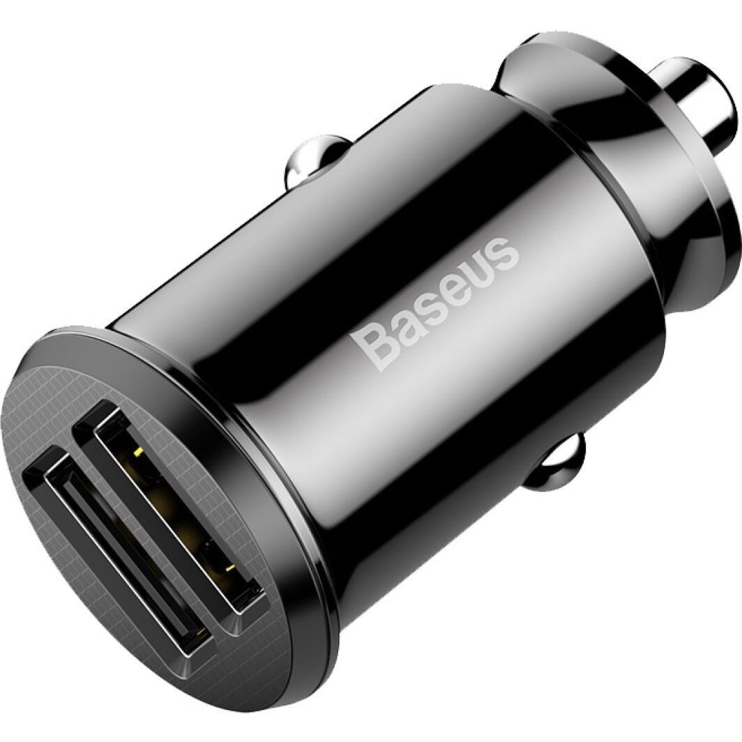 Автомобильное зарядное устройство Baseus Grain Car Charger адаптер для телефона в машину Black