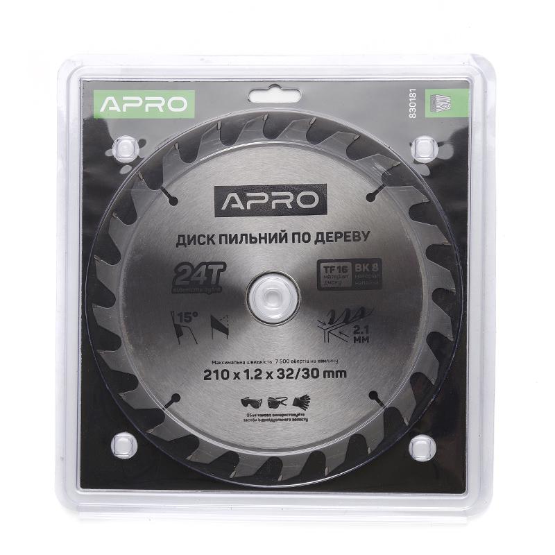 Пильный диск по дереву Apro 210х32/30х24Т (830181) - фото 2