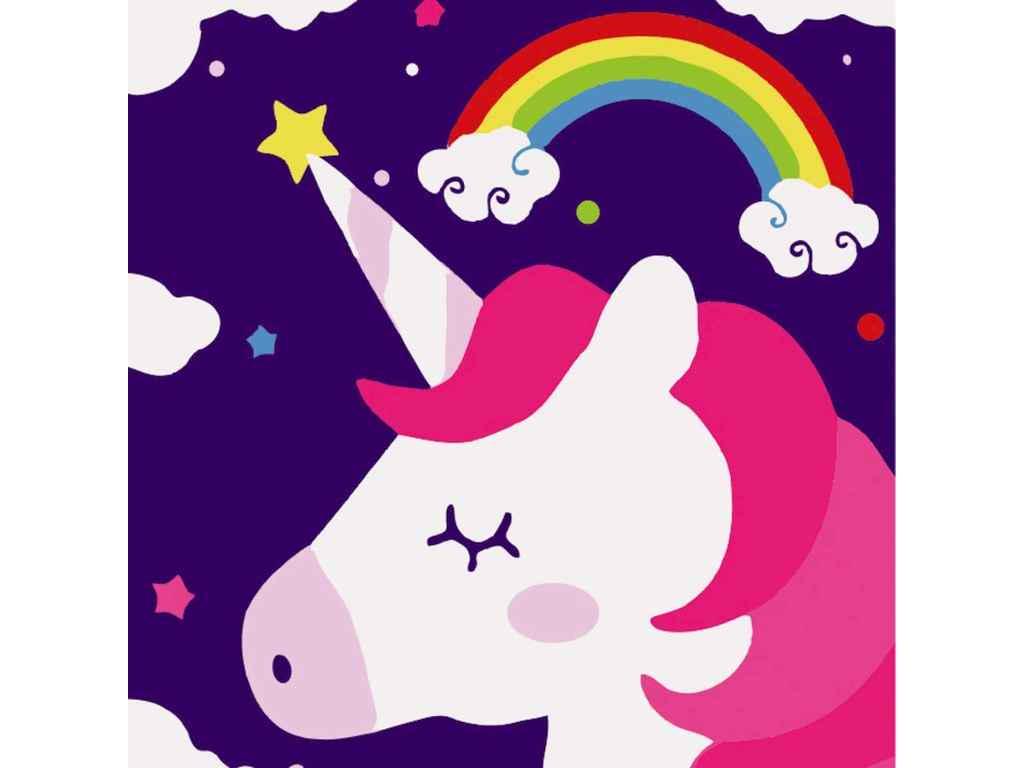 Картина по номерам Strateg Сказочный единорог 20х20 см (HH5222)