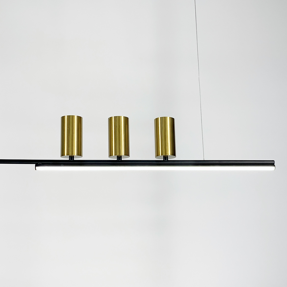 Люстра видовжена Attic із 5 золотими спотами Чорний (MBJ 3-1200 BK+GD) - фото 2