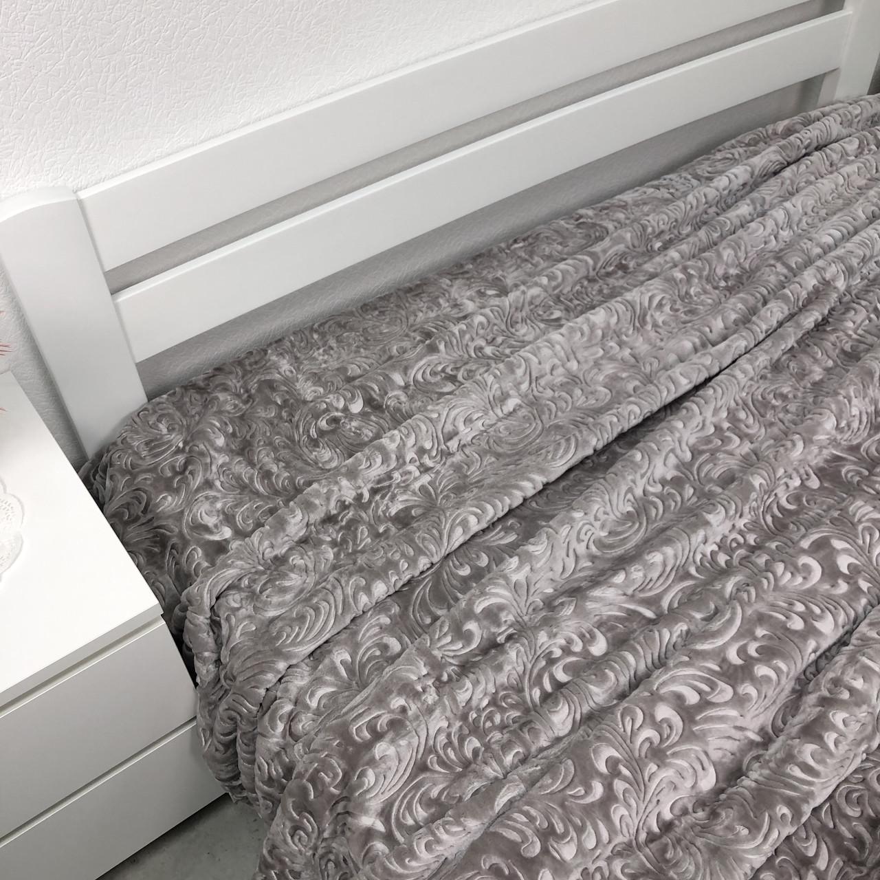 Велюровий плед з видавкою Vie Nouvelle акрил 200х240 см Сірий Велюровий плед з видавкою Vie Nouvelle акрил 200х240 см Сірий