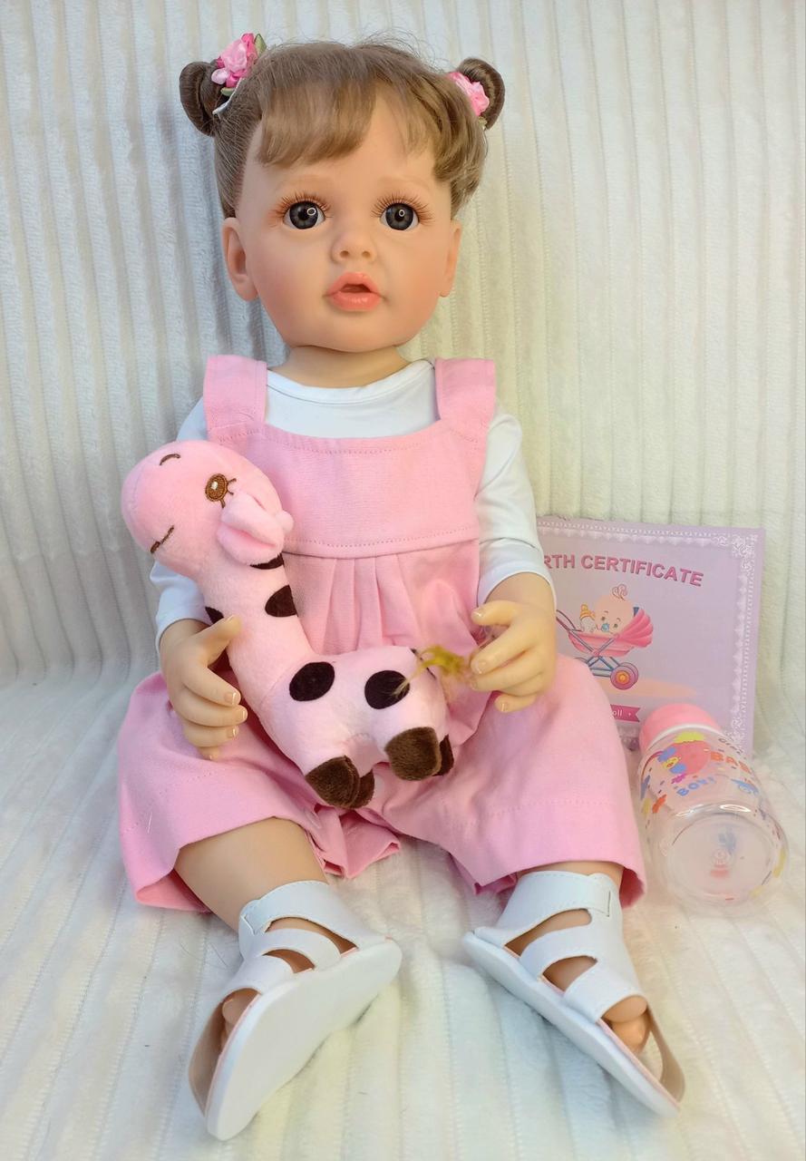Кукла Reborn Ангелина винил-силиконовая с соской/бутылочкой/игрушкой 55 см (1887330181) - фото 6 Кукла Reborn Ангелина винил-силиконовая с соской/бутылочкой/игрушкой 55 см (1887330181) - фото 6