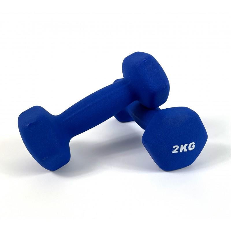 Гантели литые NEO-SPORT 2 кг 2 шт. Blue (FIT2Х2KG)