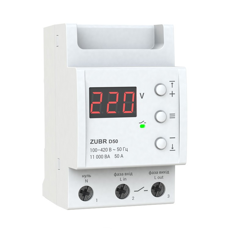 Реле напруги ZUBR 1ф 50А (351005)