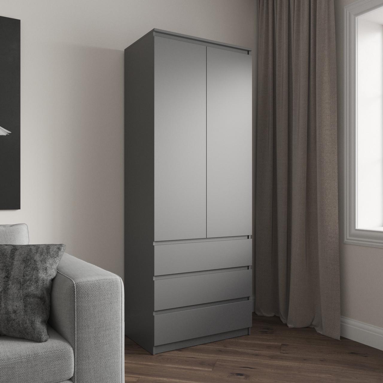 Шкаф гардеробный Вайс R-16 802х500х2110 мм Антрацит (30835108) - фото 1