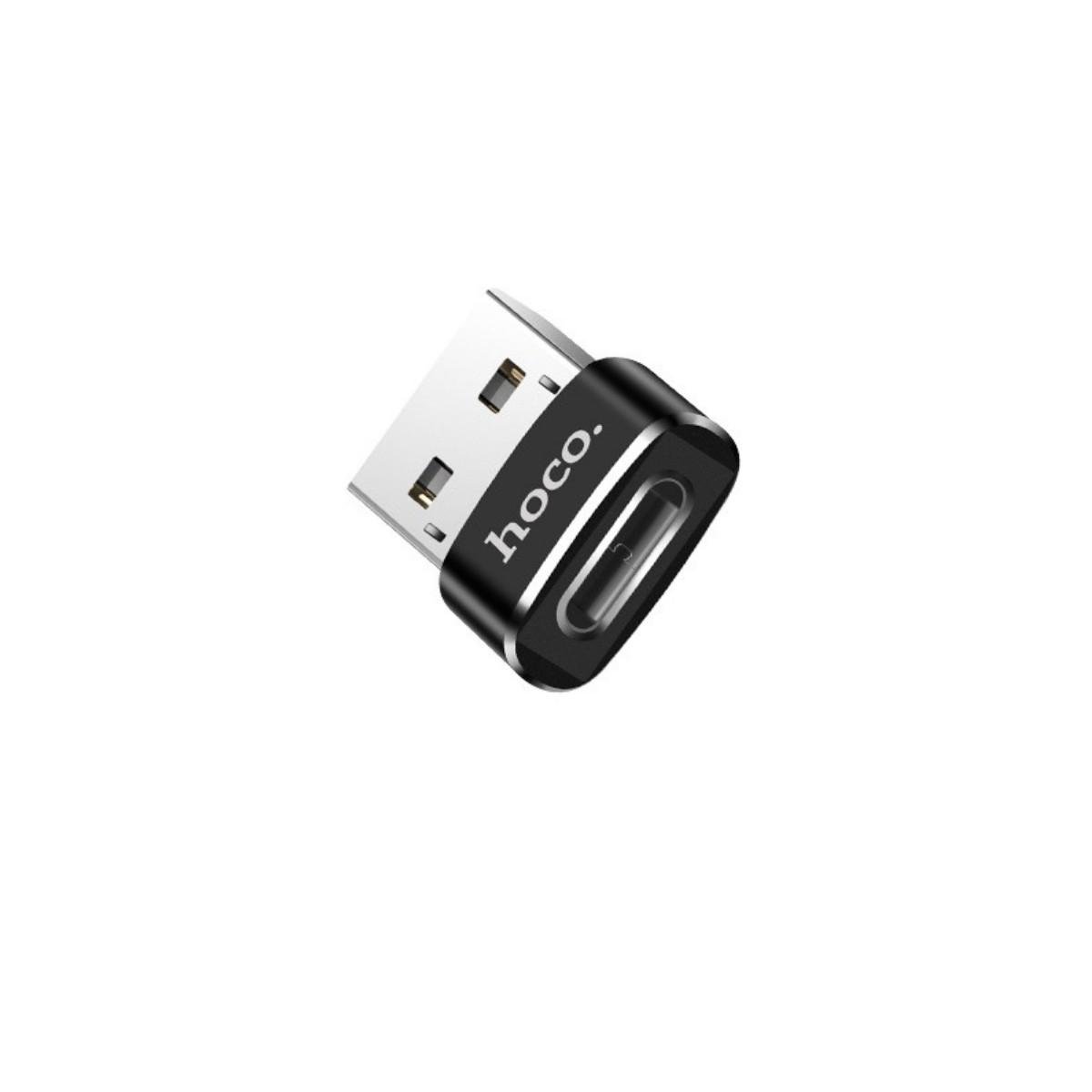 Адаптер Hoco UA6 USB to Type-C converter Black Адаптер Hoco UA6 USB to Type-C converter Black
