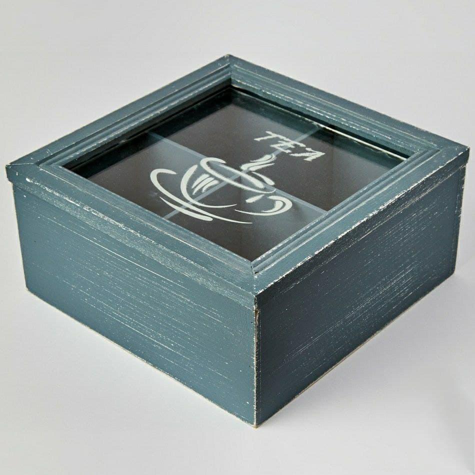 Чайница деревянная Decors Сup of tea N-26-4 Синий (DR000978)