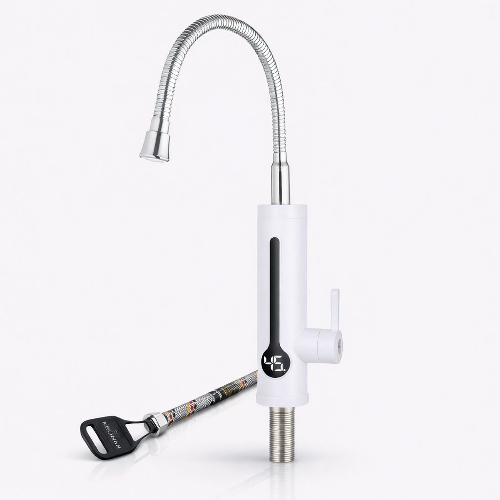 Проточный водонагреватель Wezer SDR-F18TR 3,3 кВт для кухни/поворотный рефлекторный излив/дисплей температуры/подводка 60 см
