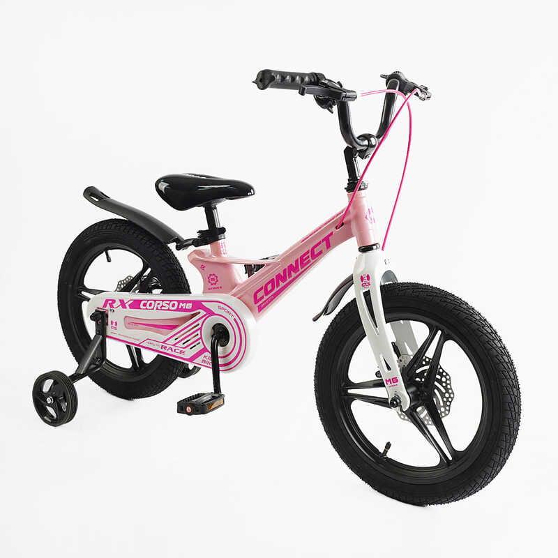 Велосипед Corso CONNECT 16" 2-х колісний магнієва рама/дискові гальма Pink (163950)