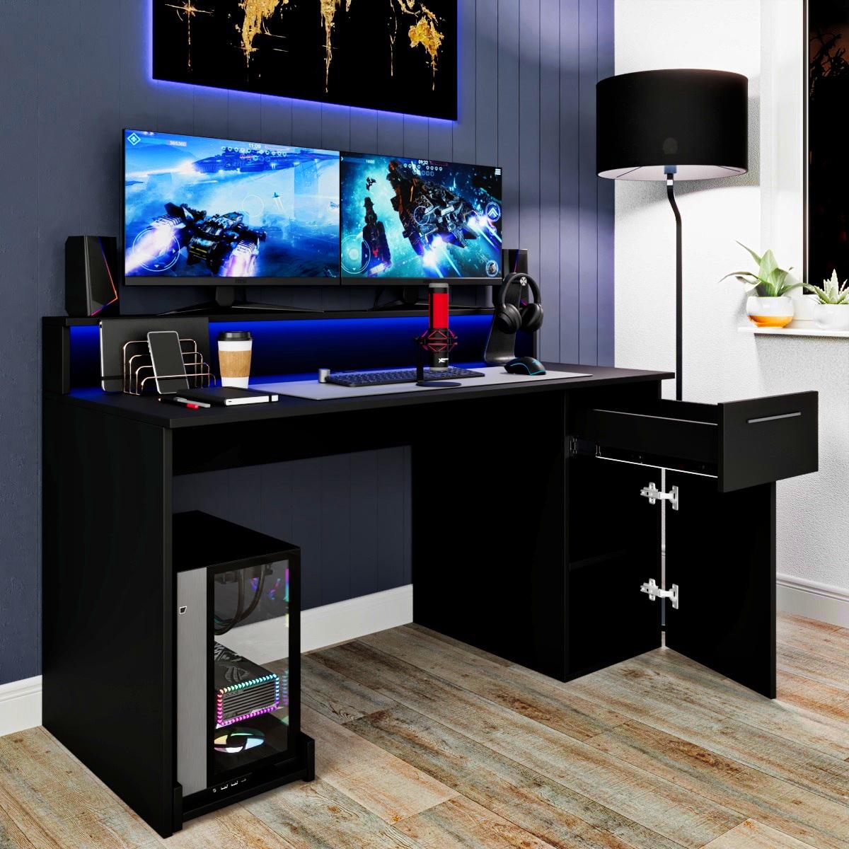 Комп'ютерний стіл Mebellini Комбо NEW 1000х750/900х600 мм Чорний (арт.SKEP1000-160) - фото 2 Комп'ютерний стіл Mebellini Комбо NEW 1000х750/900х600 мм Чорний (арт.SKEP1000-160) - фото 2