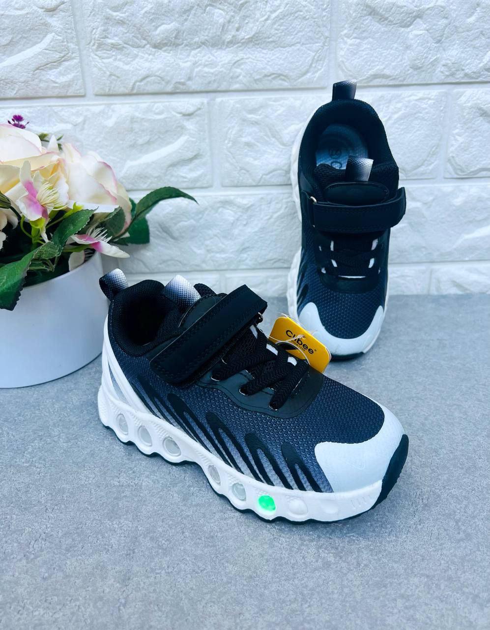 Кроссовки для мальчика Clibee 2030 р. 28 18,8 см Черный/Белый (2030-1)