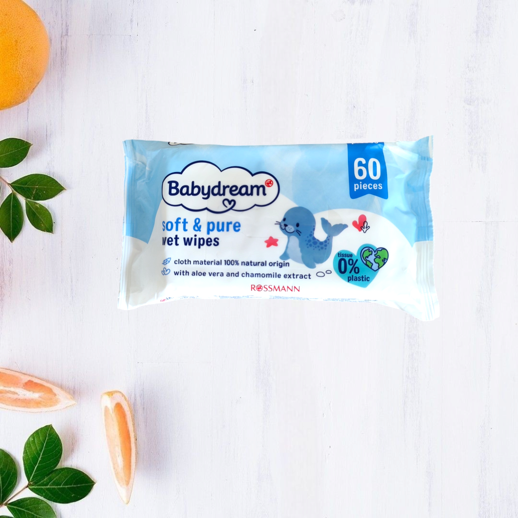 Дитячі вологі серветки Babydream Soft & Pure 60 шт.