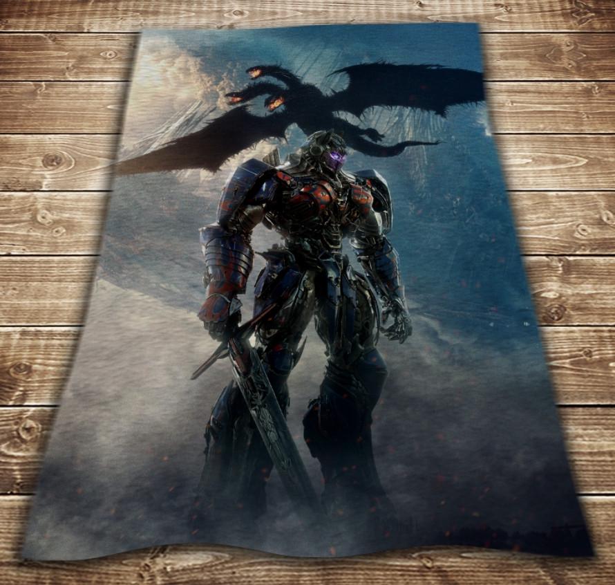 Плед с 3D принтом Трансформерс Оптимус Прайм и Дракон 150x200 см (epi_0125)