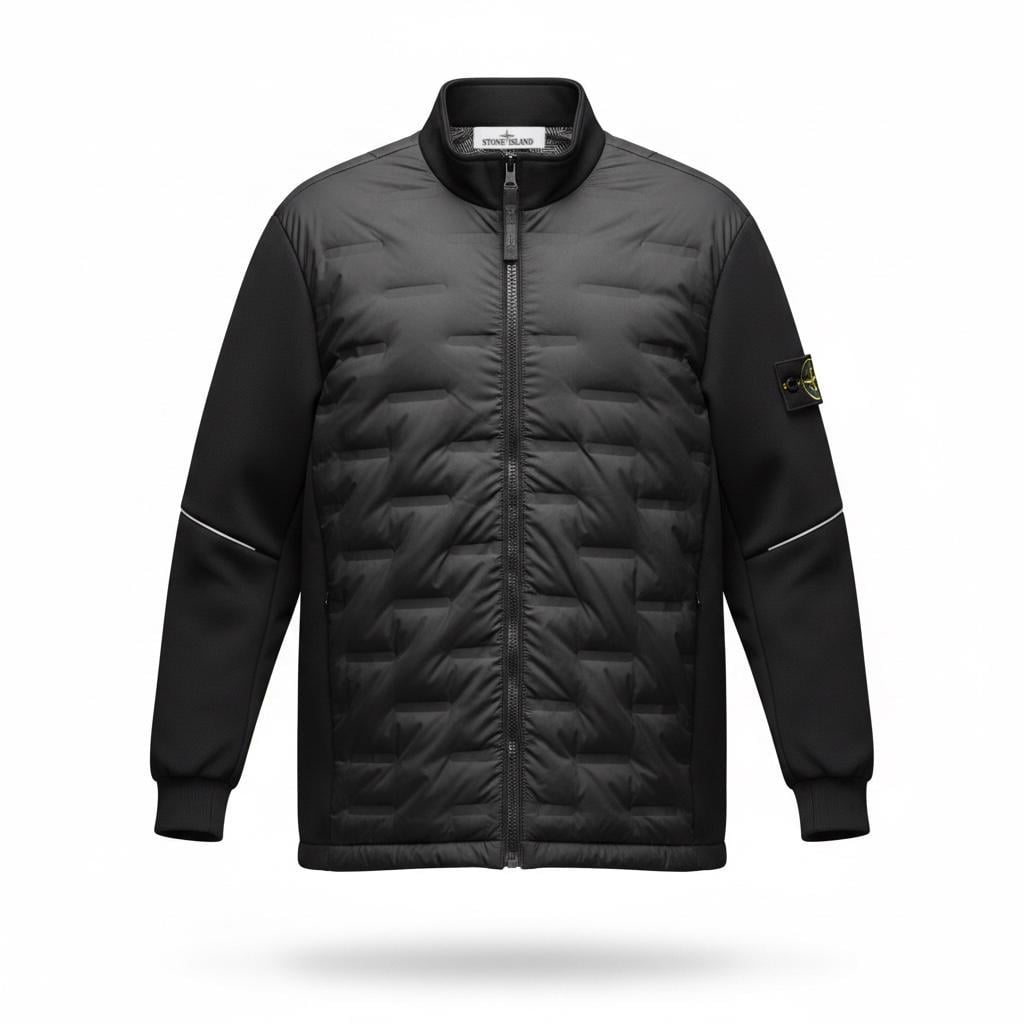 Куртка мужскаяв стиле Stone Island Full Zip Jacket L Черный (SI24001.2L)