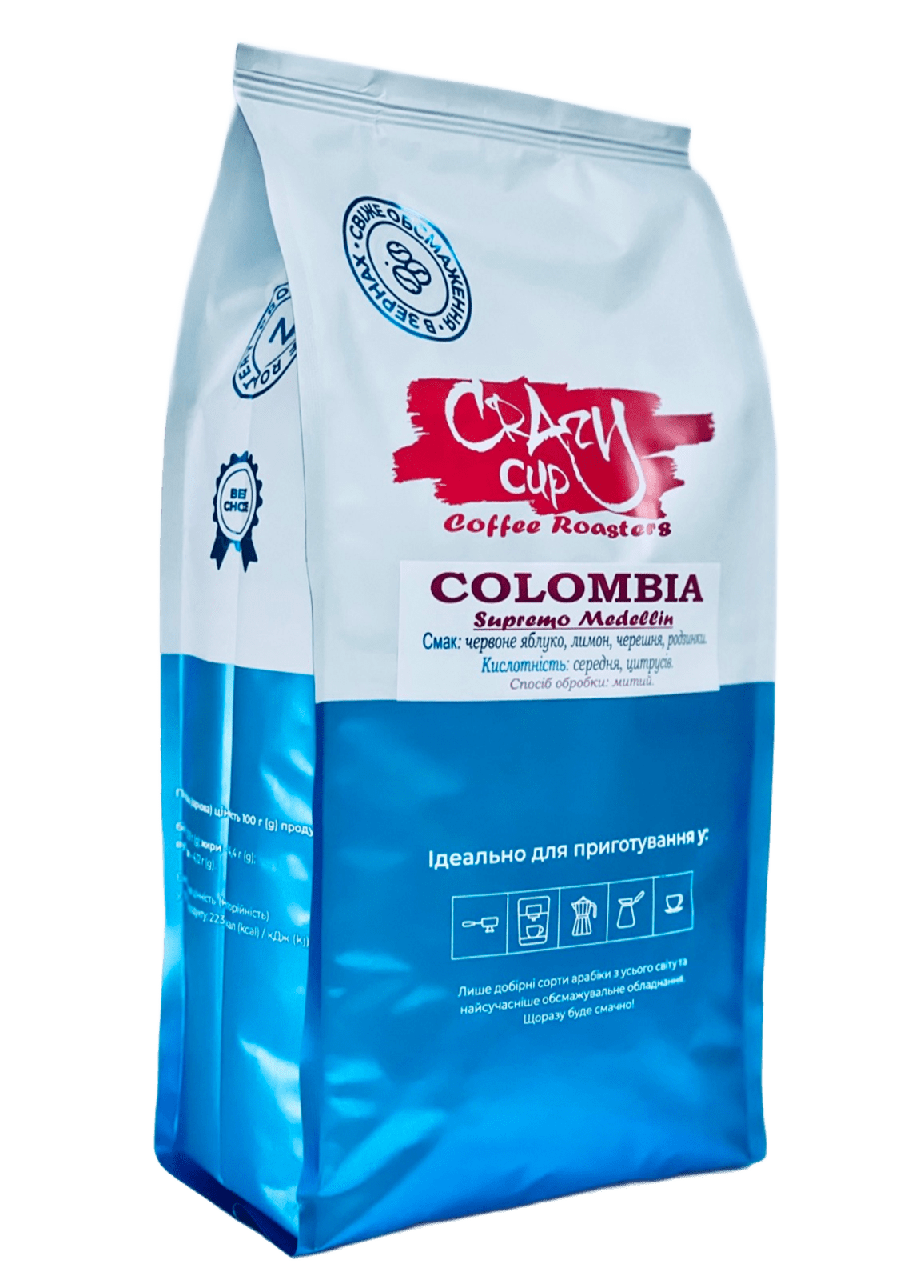 Кава в зернах Колумбія Supremo Medellin 100% арабіка 1000 г