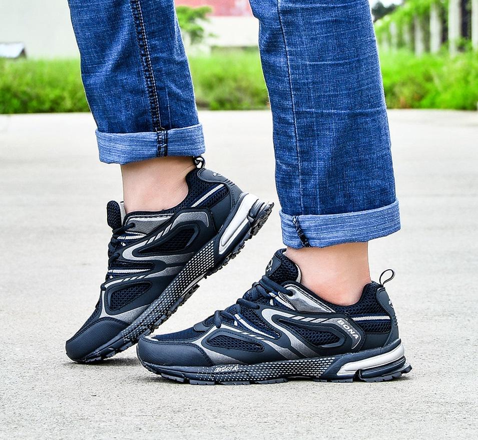 Кросівки чоловічі Bona текстиль/шкіра р. 44 Синій/Сірий (6803202) - фото 4 Кросівки чоловічі Bona текстиль/шкіра р. 44 Синій/Сірий (6803202) - фото 4