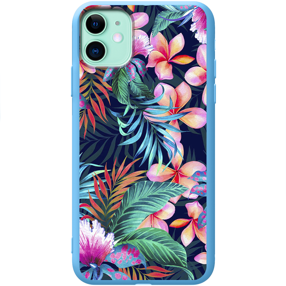 Чохол Boxface iPhone 11 flowers in the tropics Блакитний силікон (38184-up1971-43042)