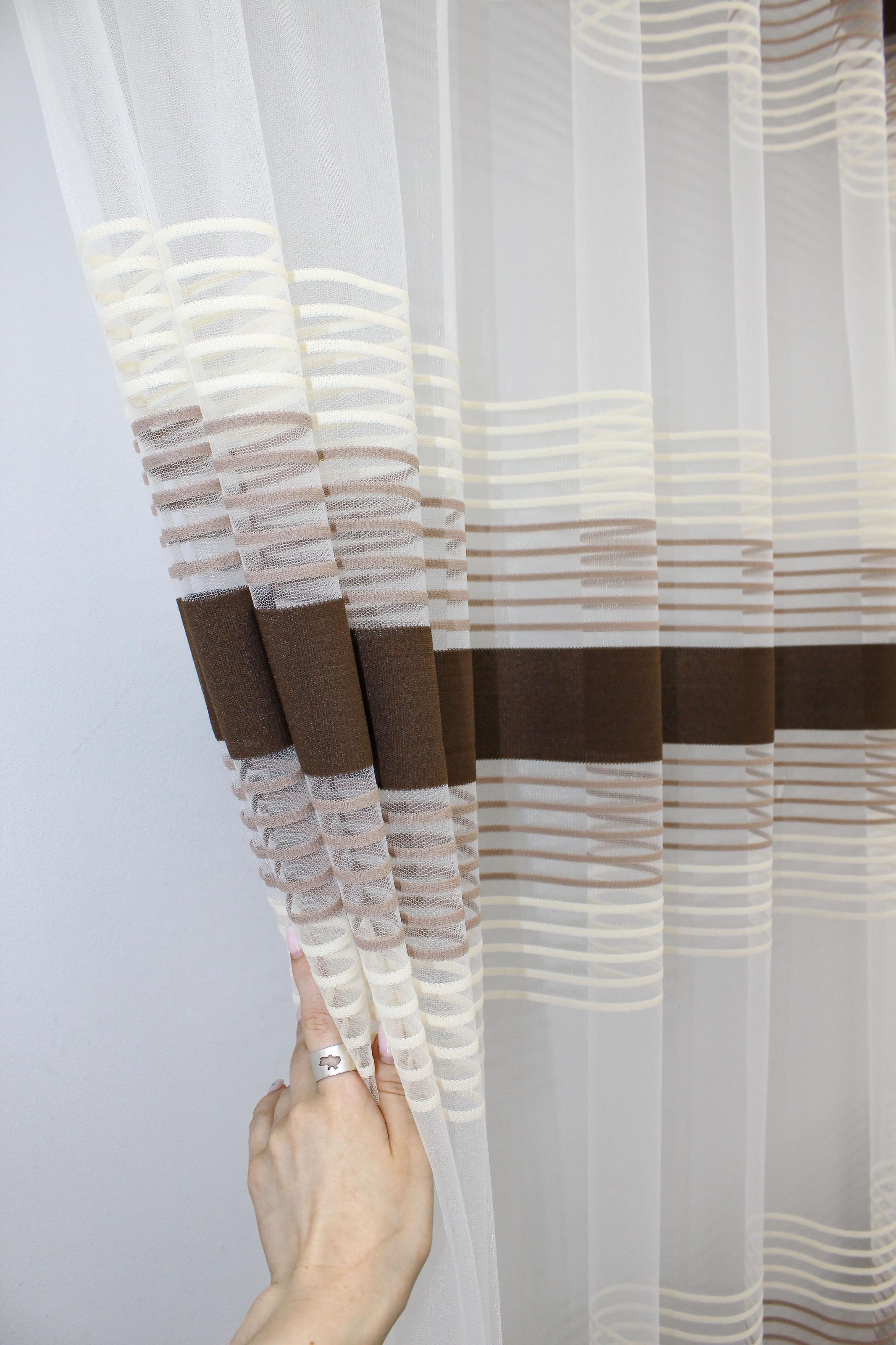 Тюль VR-Textil 1309т Терция фатин полоски 300х270 см Венге/Бежевый/Какао(42-0008) - фото 2 Тюль VR-Textil 1309т Терция фатин полоски 300х270 см Венге/Бежевый/Какао(42-0008) - фото 2