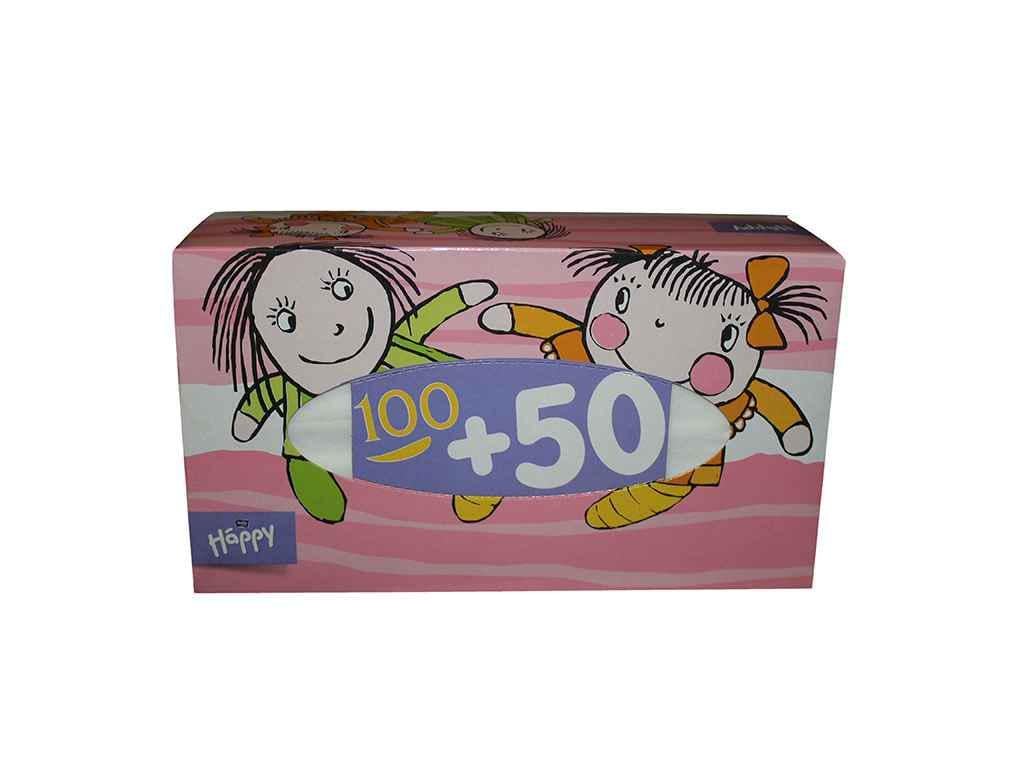 Хустинки паперові BELLA HAPPY унiверсальнi 100+50 шт. (278983)