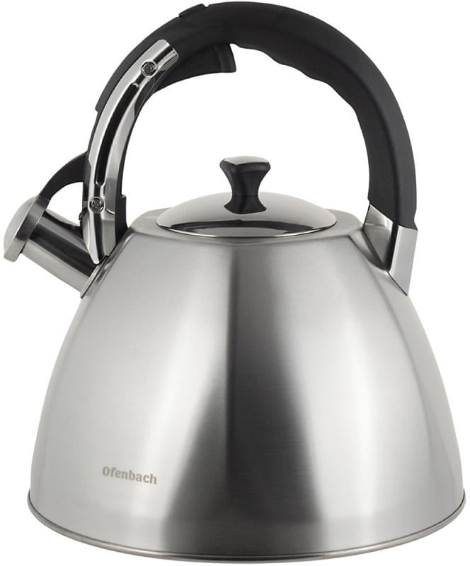 Чайник Ofenbach Augsburg зі свистком нержавіюча сталь 4,5 л (NB-100309) - фото 2 Чайник Ofenbach Augsburg зі свистком нержавіюча сталь 4,5 л (NB-100309) - фото 2