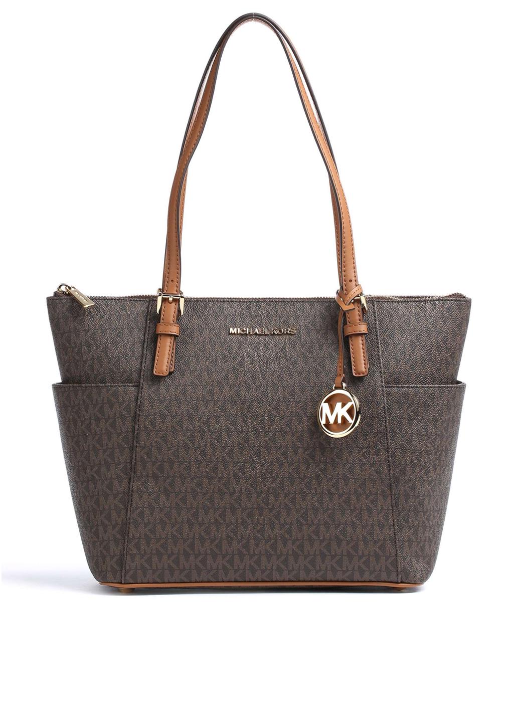 Сумка тоут жіноча з еко шкіри Michael Kors JET SET ITEM EW TZ TOTE 30S0GTTT1B252 Темно-коричневий