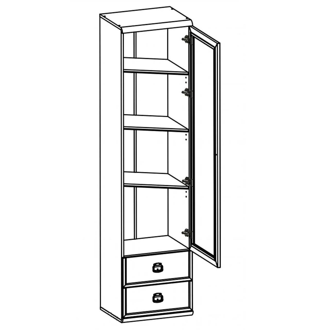 Пенал-вітрина ВМК Індіана JWIT1D2S/50 Сосна арізонська (GRB-1853) - фото 2