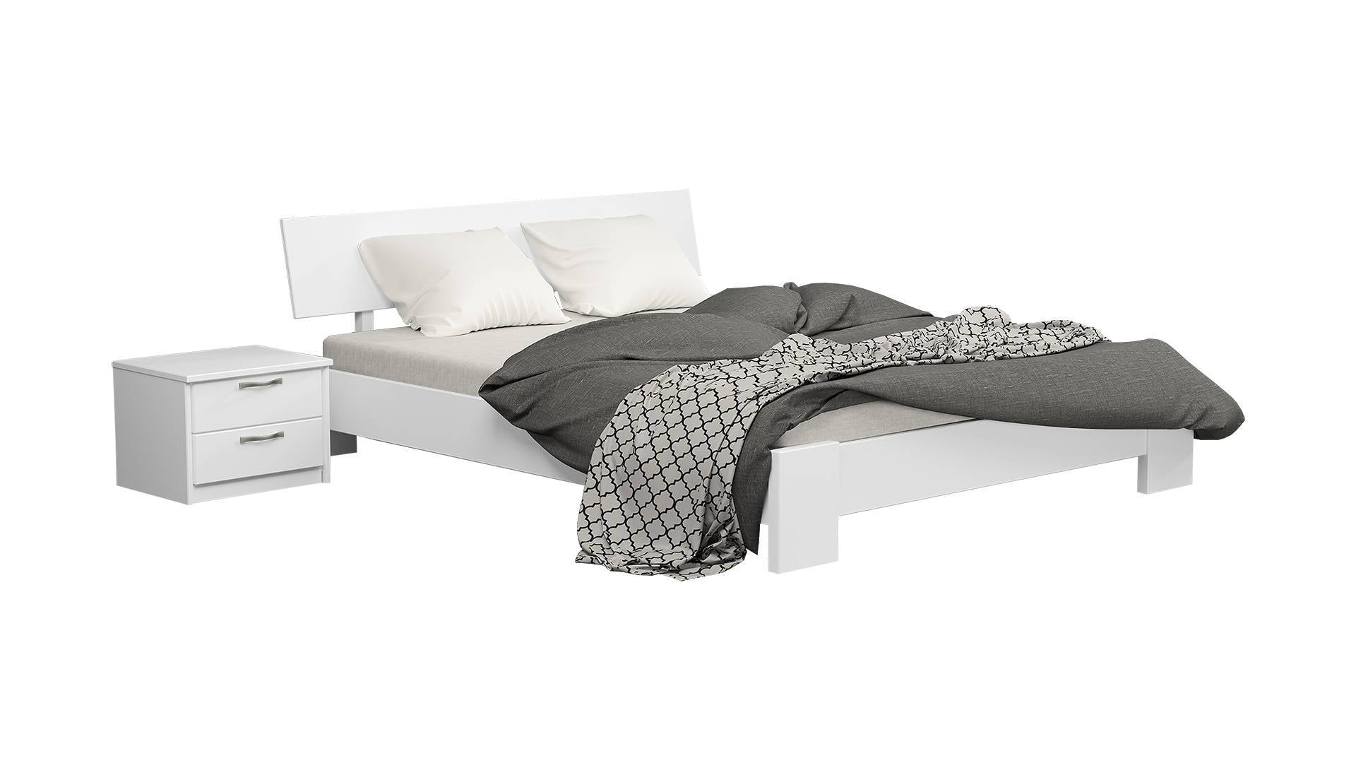 Кровать деревянная Estella Титан Щит 2Л4 120х200 см Белый (8400668027)
