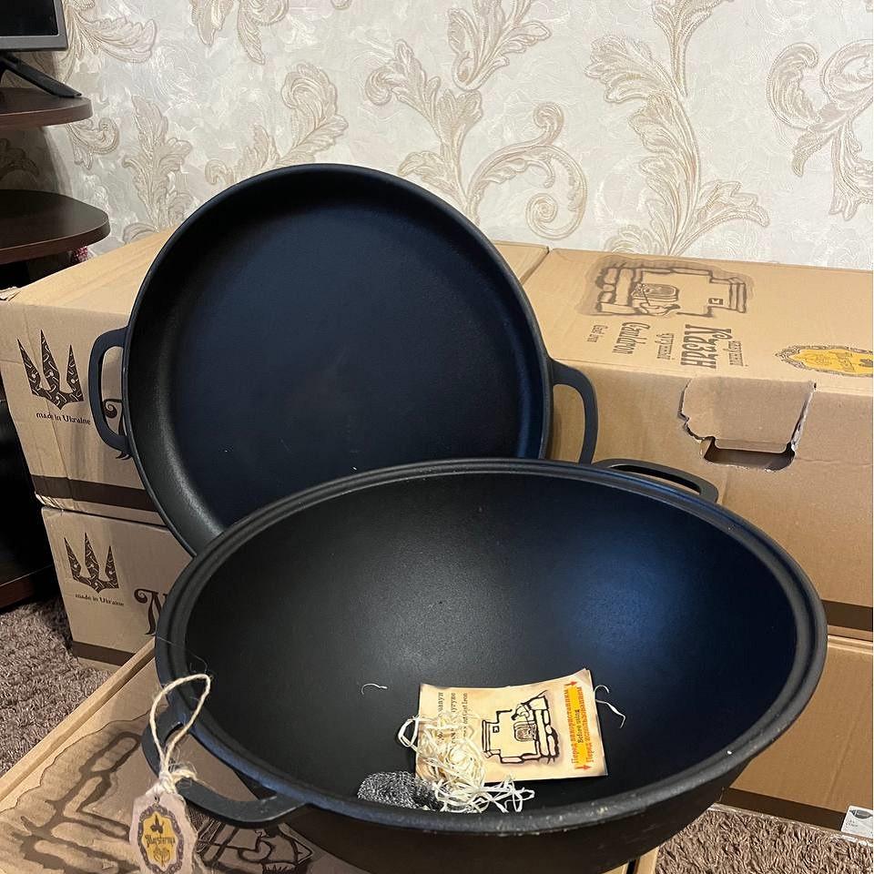 Котел чугунный туристический с крышкой-сковородом/плоским дном на открытом огне 18 л (2596433975) - фото 9 Котел чугунный туристический с крышкой-сковородом/плоским дном на открытом огне 18 л (2596433975) - фото 9