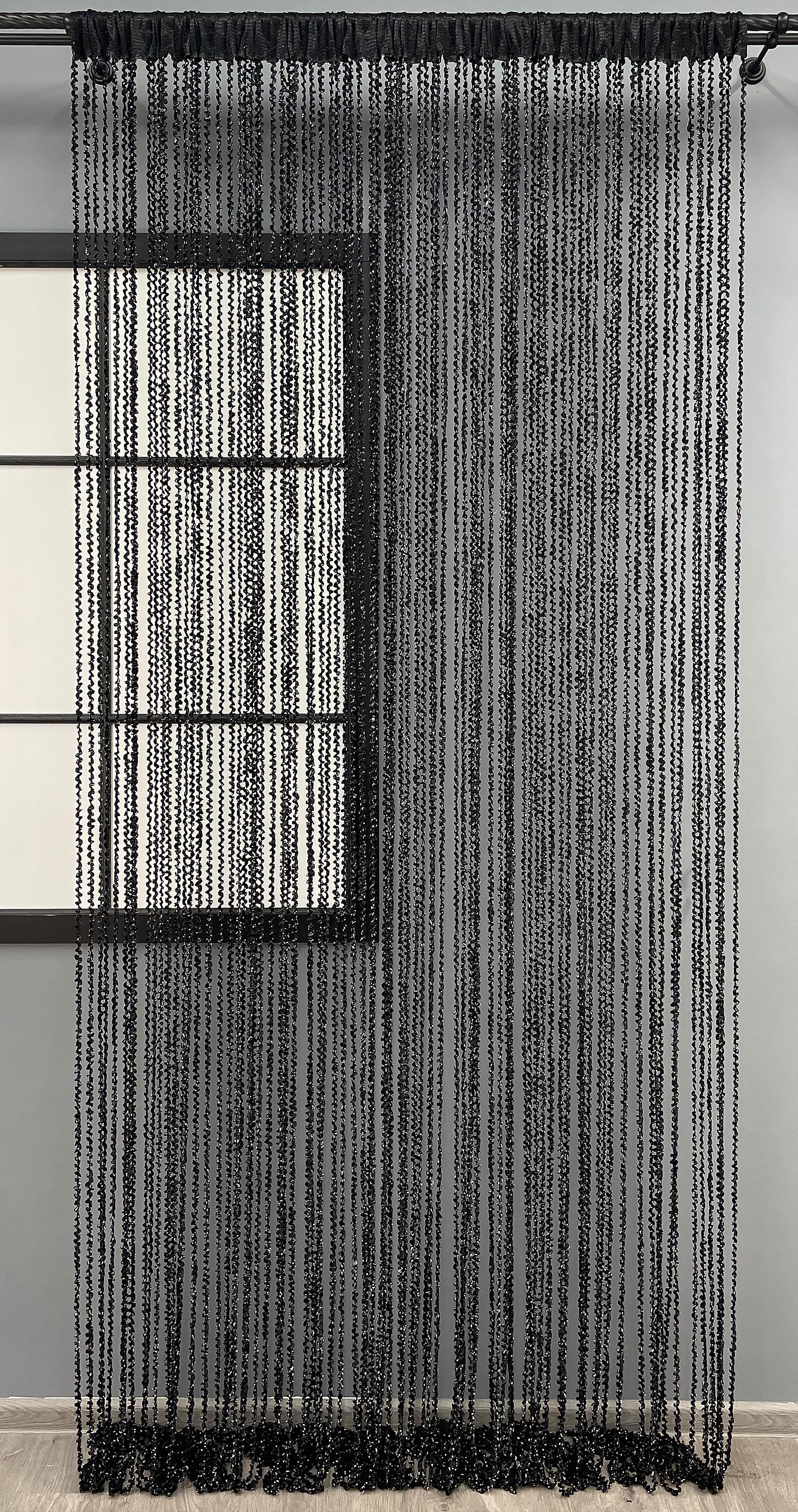 Шторы-нити спираль с люрексом 300х300 см Черный (61-067) - фото 2