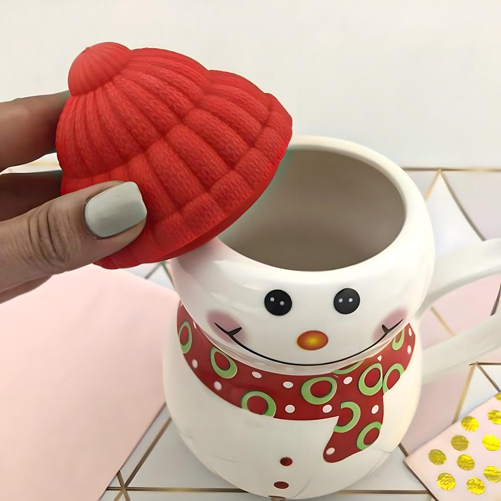 Чашка новогодняя с крышкой снеговик 350 мл - фото 5 Чашка новогодняя с крышкой снеговик 350 мл - фото 5