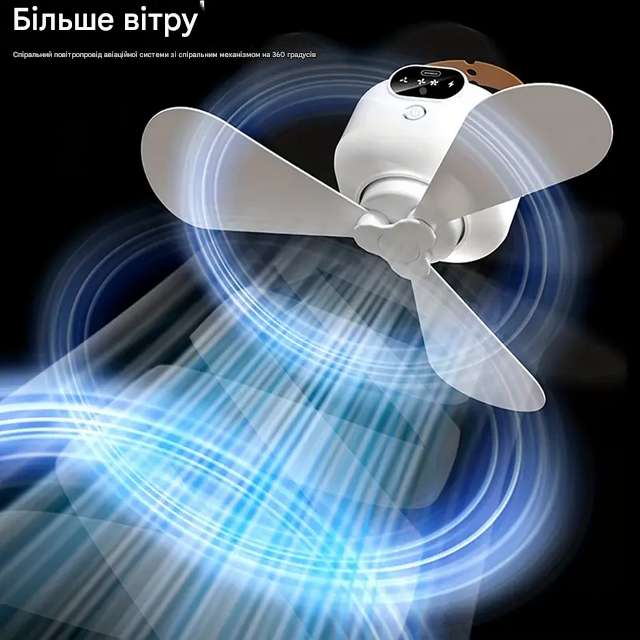 Вентилятор акумуляторний з підсвічуванням 2в1 (D-456) - фото 4 Вентилятор акумуляторний з підсвічуванням 2в1 (D-456) - фото 4