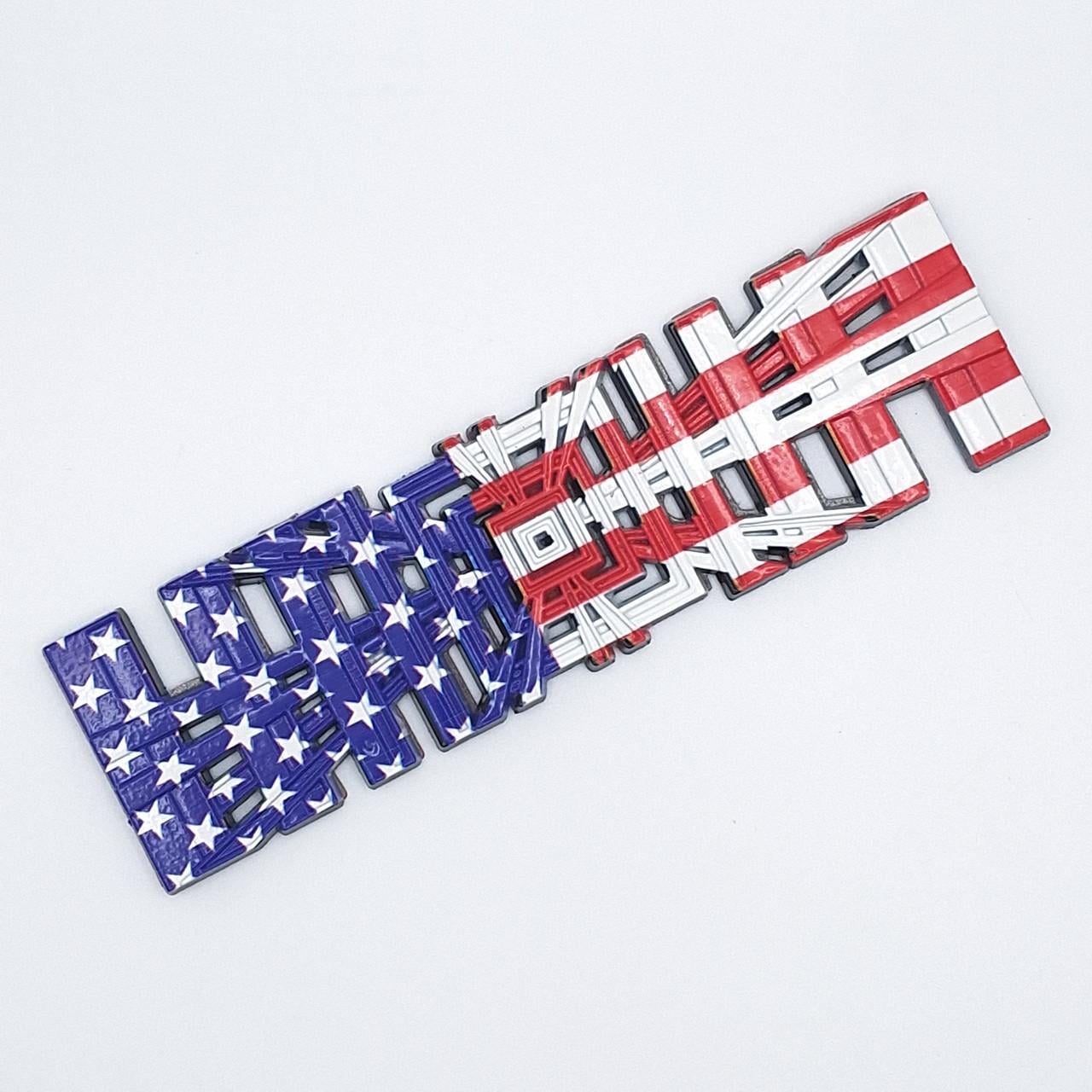 Емблема плашка Plaid Tesla метал USA color глянцевий (2343382865)