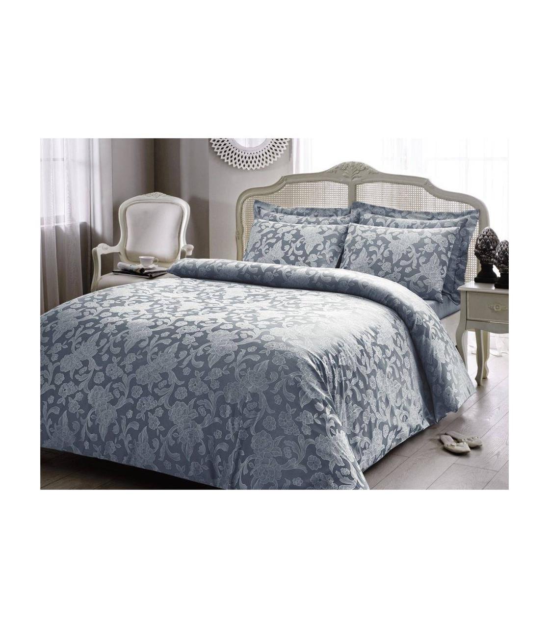 Постельное белье Tivolyo Home Amelfy жаккард бамбук евро 200x220 см Grey (2000022264117)