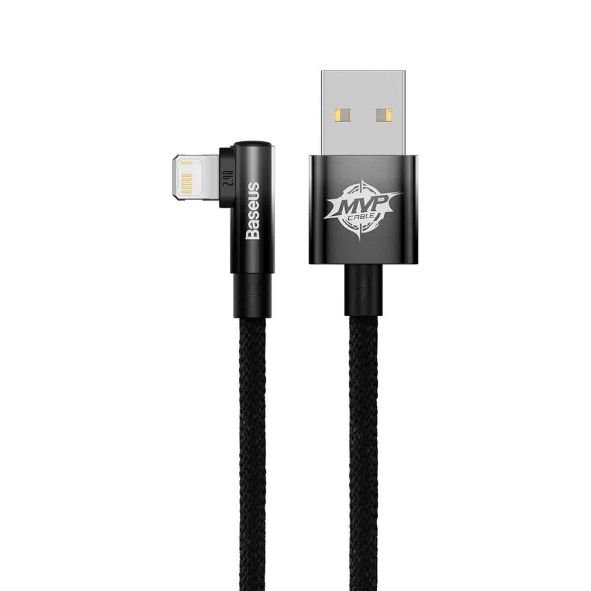 Кабель BASEUS MVP 2 Elbow-shaped Fast Charging Data Cable USB to Lightning 2.4A 1 м Black (CAVP000001)