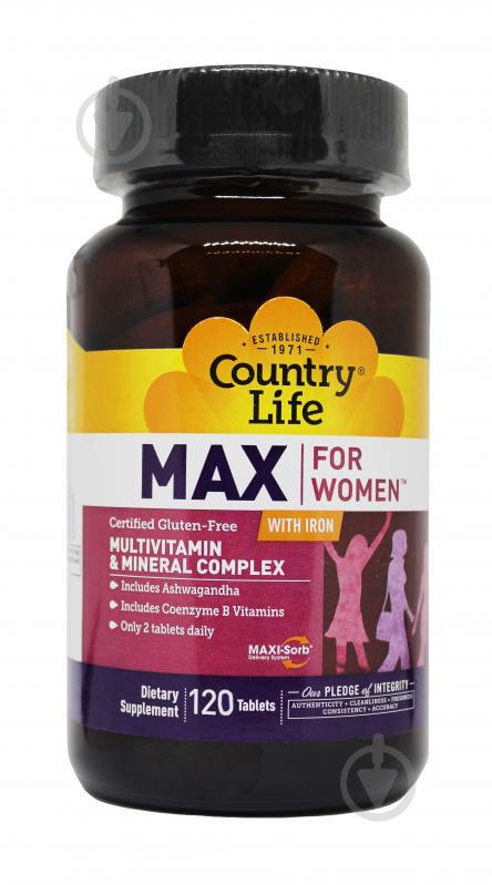 Мультивитамины и минералы для женщин Country Life Max for Women 120 таблеток