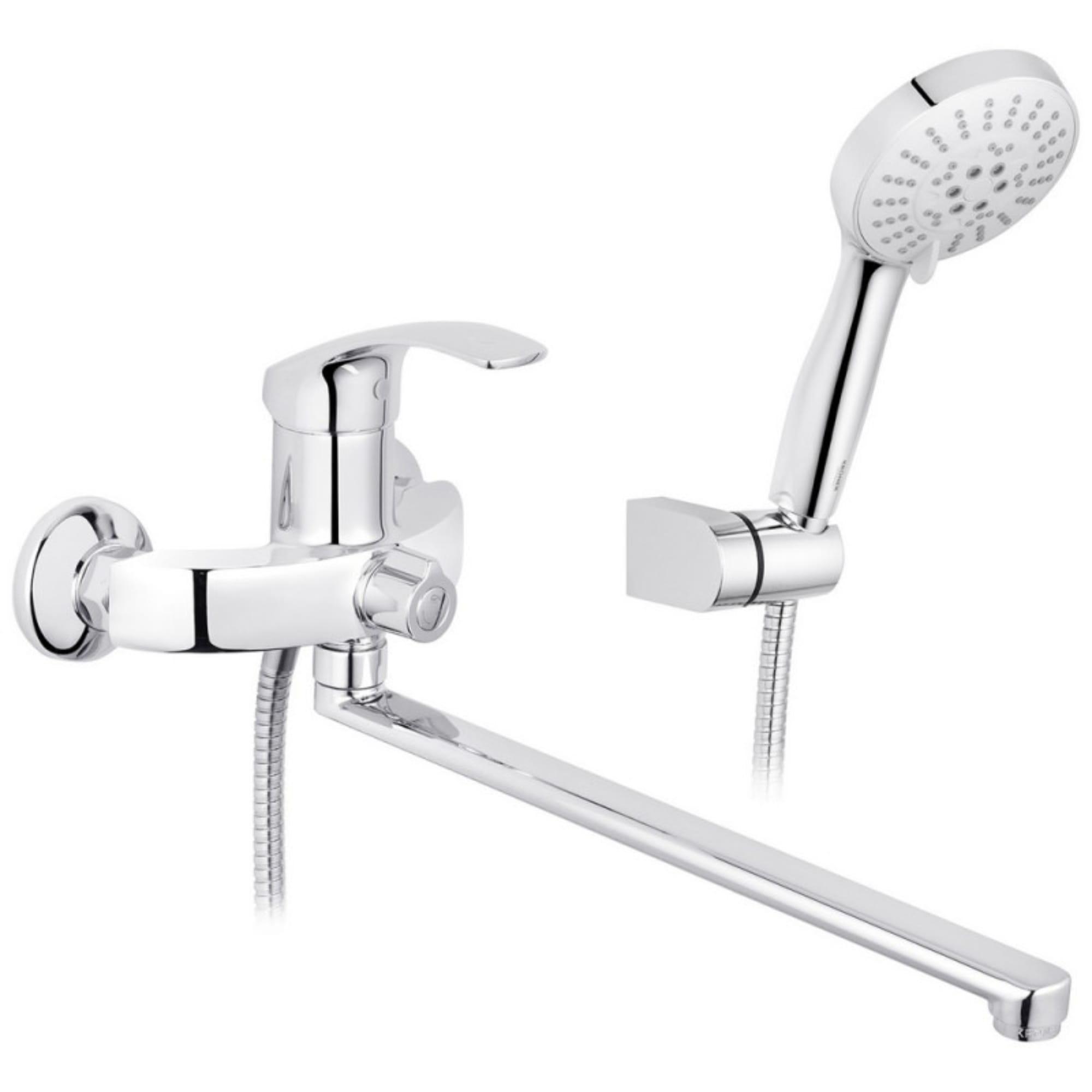 Смеситель для ванны Kroner KRP Konstante C070 однорычажный с ручной лейкой Хром (CV023588)