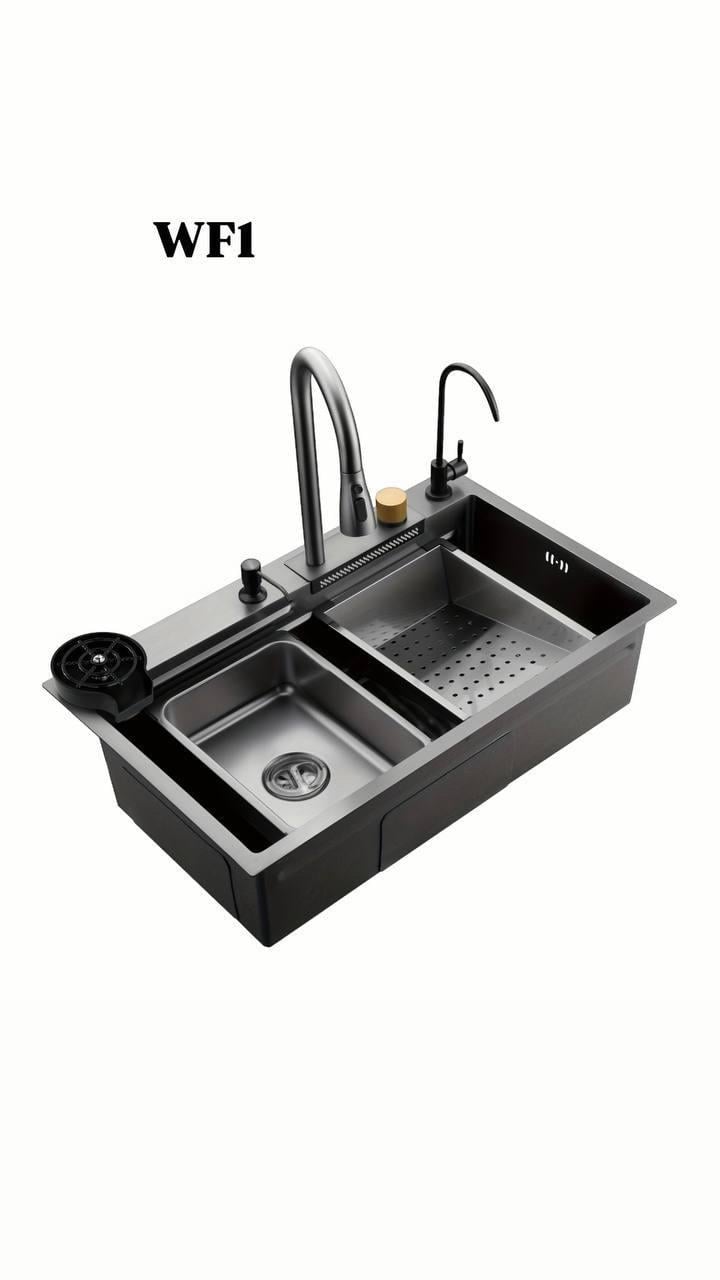 Мойка кухонная Kraft Handmade WF1 с декором (HM6845-WF1-NBD)