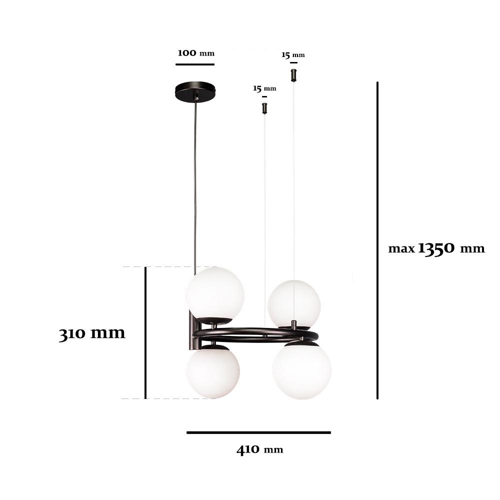 Люстра 7521011-4 BK+WH Черный/Белый (LVS5130) - фото 3