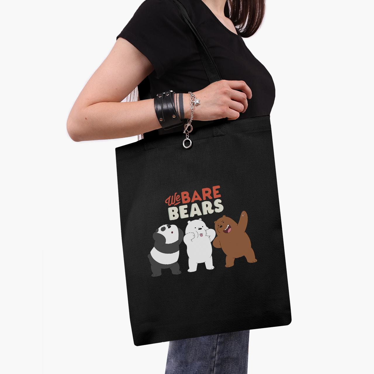 Еко сумка шоппер We Bare Bears 41x35 см Чорний (9227-2667-BK)