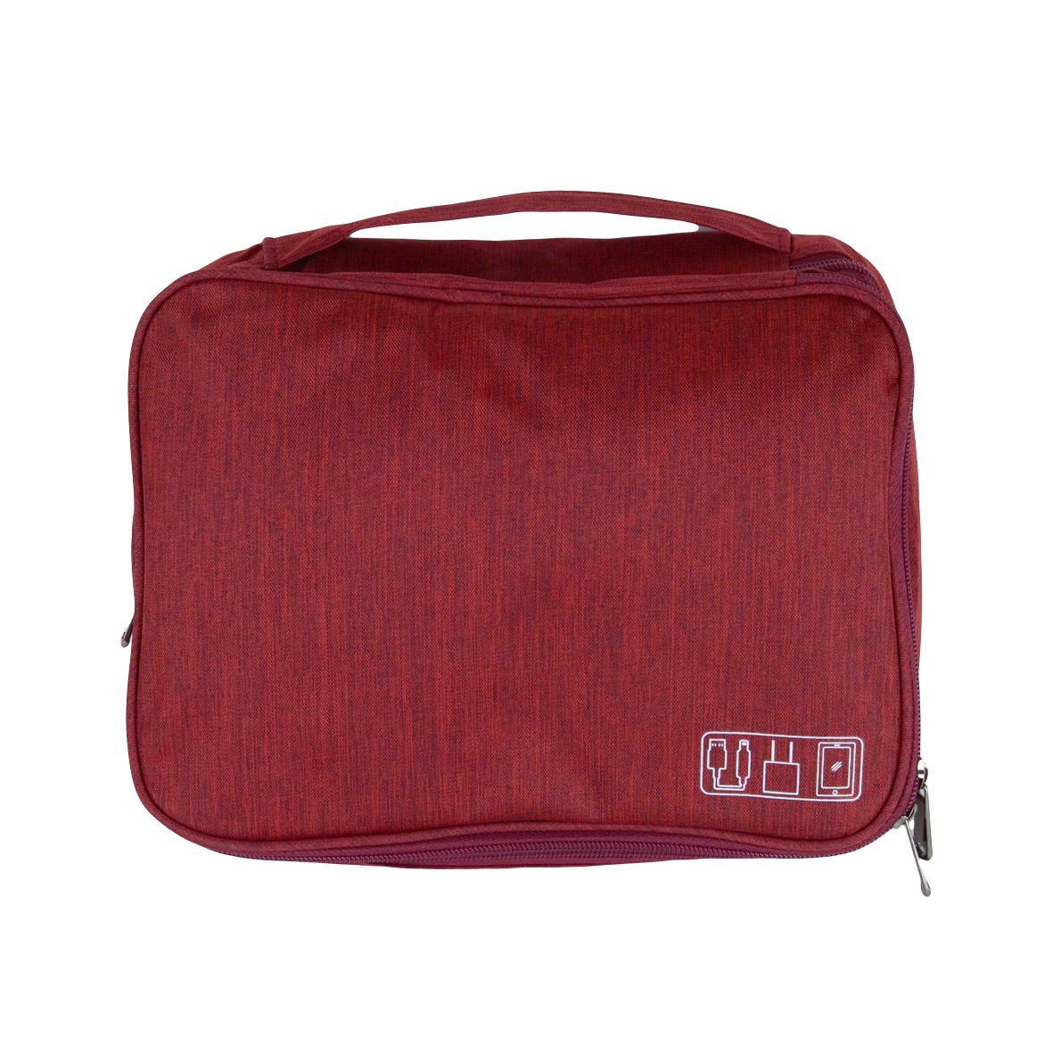 Органайзер для зарядних пристроїв і кабелів 2 відділення 26,5х19,5х9,5 см Червоний (ОД-302-4) - фото 4