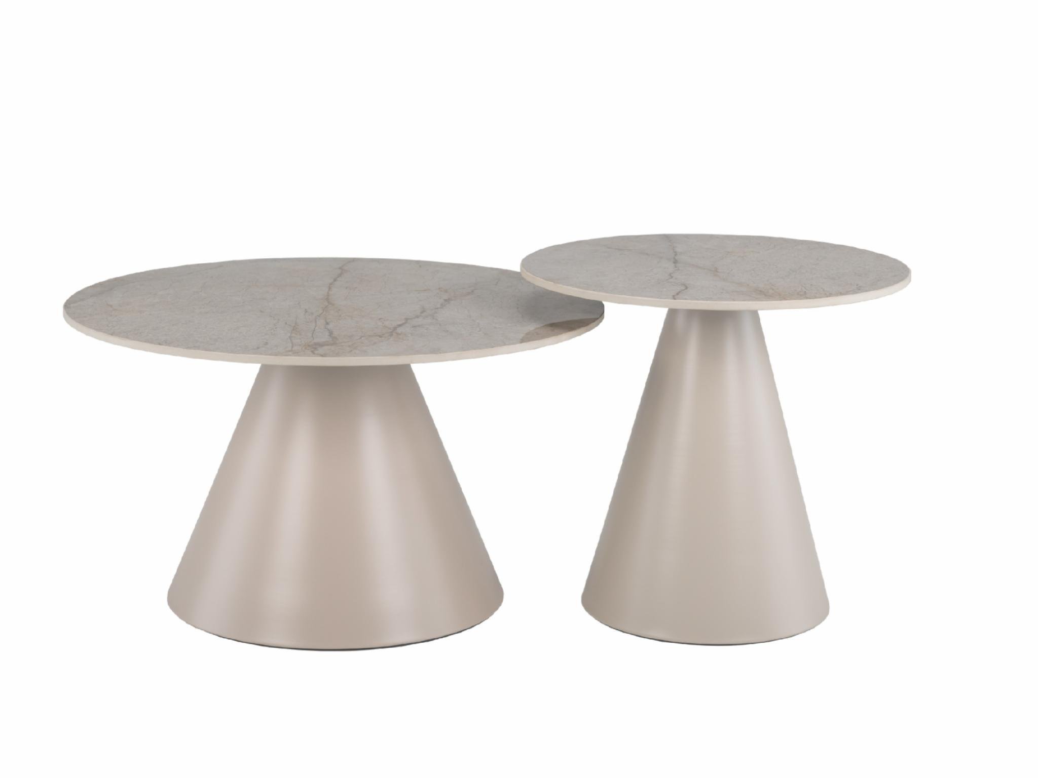 Стол журнальный комплект керамика ROKKO Мистик Грей/Капучино