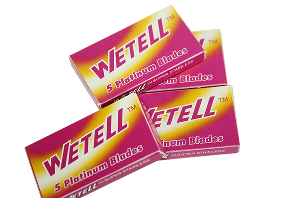 Леза Wetell із нержавіючої сталі на планшеті 1 коробка 5 шт.