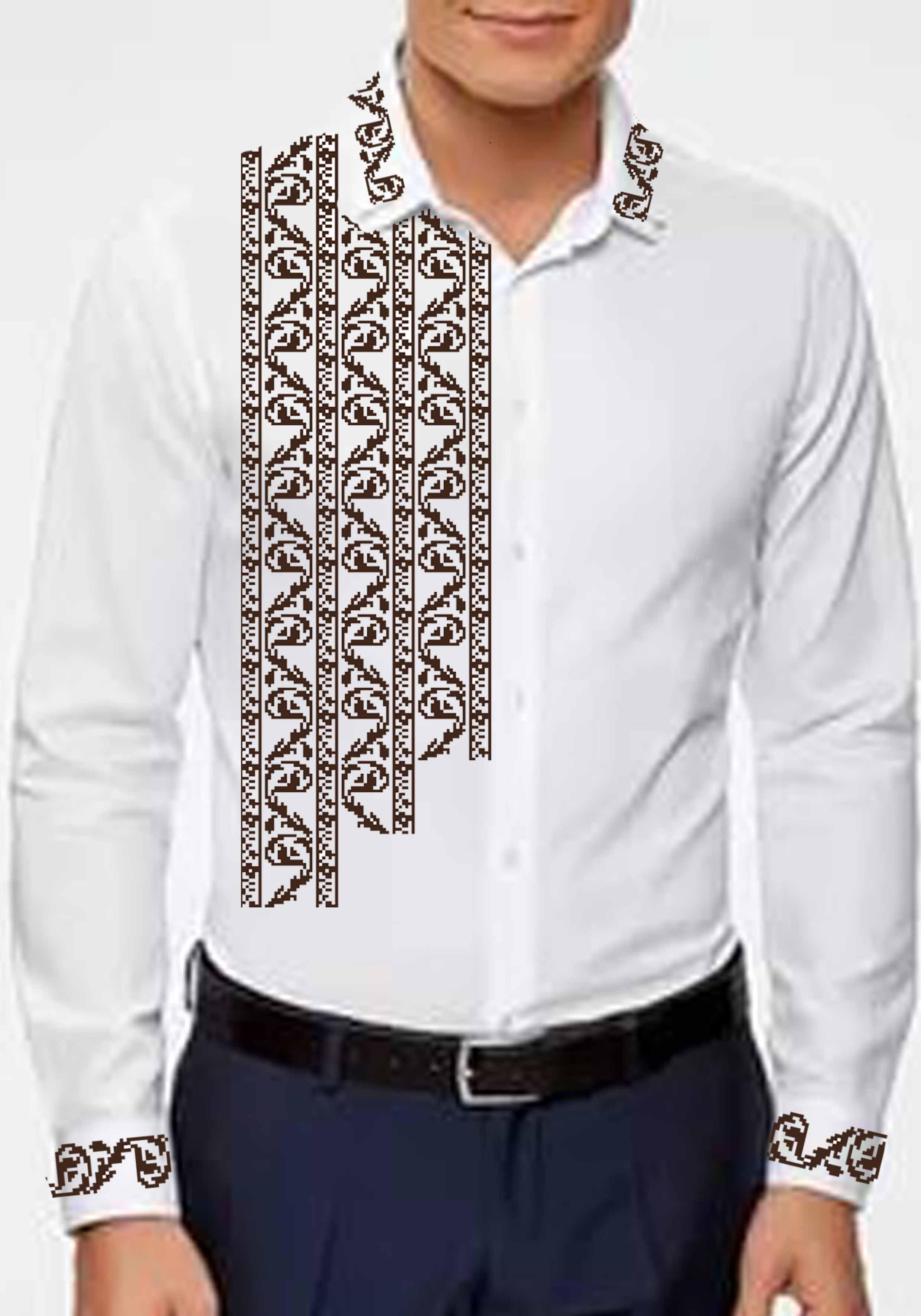 Заготовка для вишивки нитками або бісером сорочка габардин (СЧГ-390) Заготовка для вишивки нитками або бісером сорочка габардин (СЧГ-390)