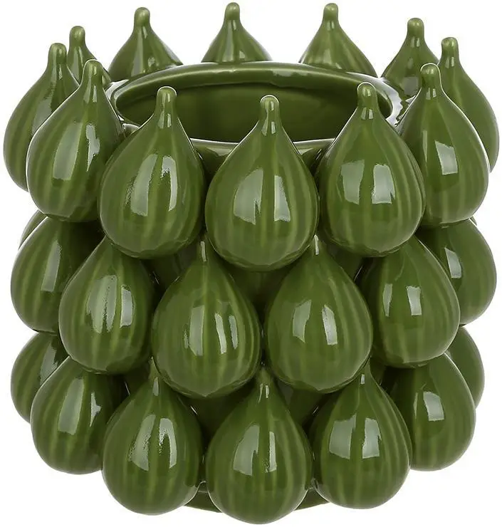 Ваза фарфоровая Bona с рельефом Ø19х18 см Зеленый (80104) Ваза фарфоровая Bona с рельефом Ø19х18 см Зеленый (80104)