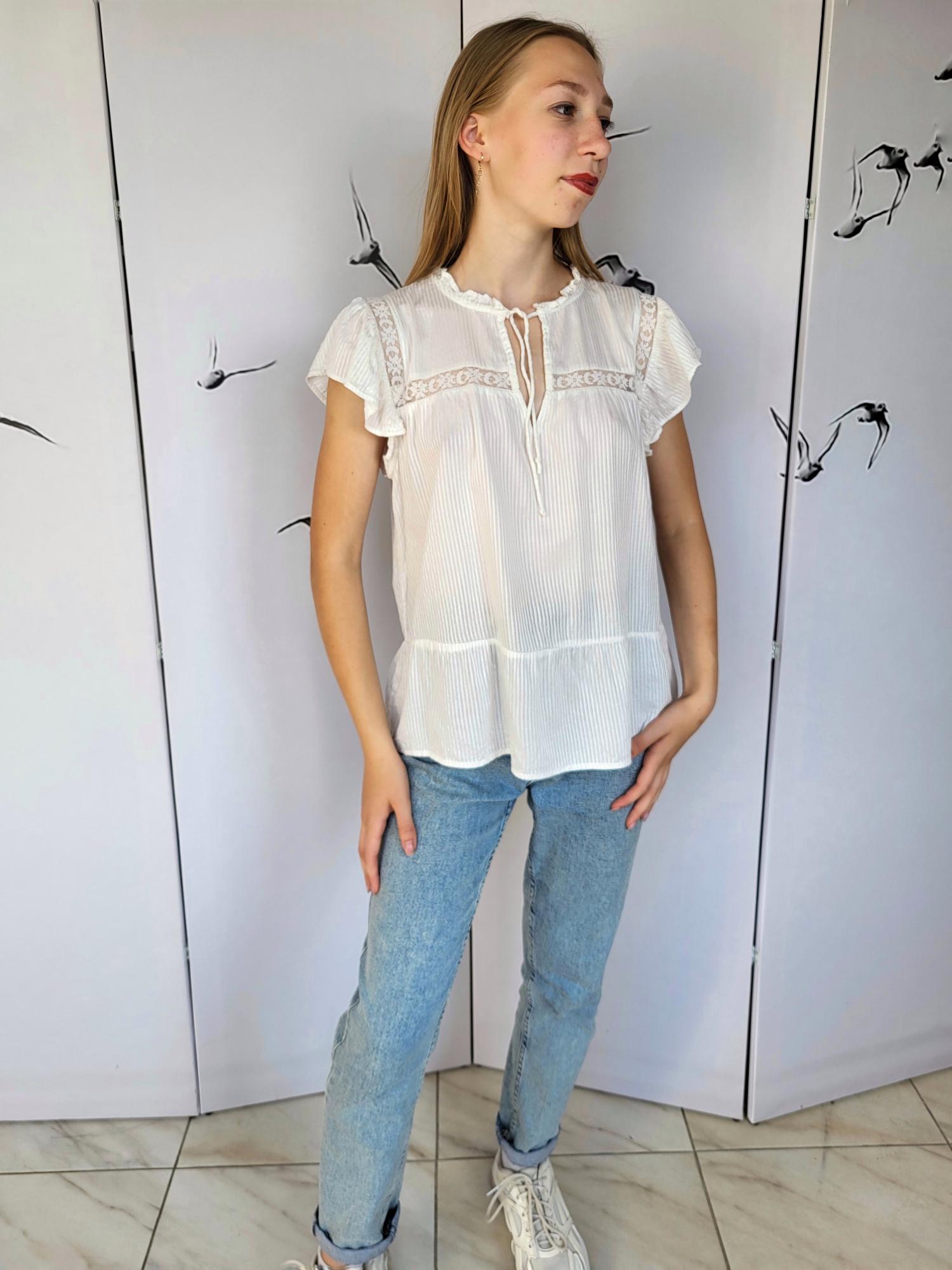 Блузка свободная Only 11324 S Белый (42) - фото 3