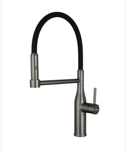 Смеситель для кухни Gappo G4398-51 Gungrey темно серый металлик из латуни и гибким изливом 2 режима (1041344)