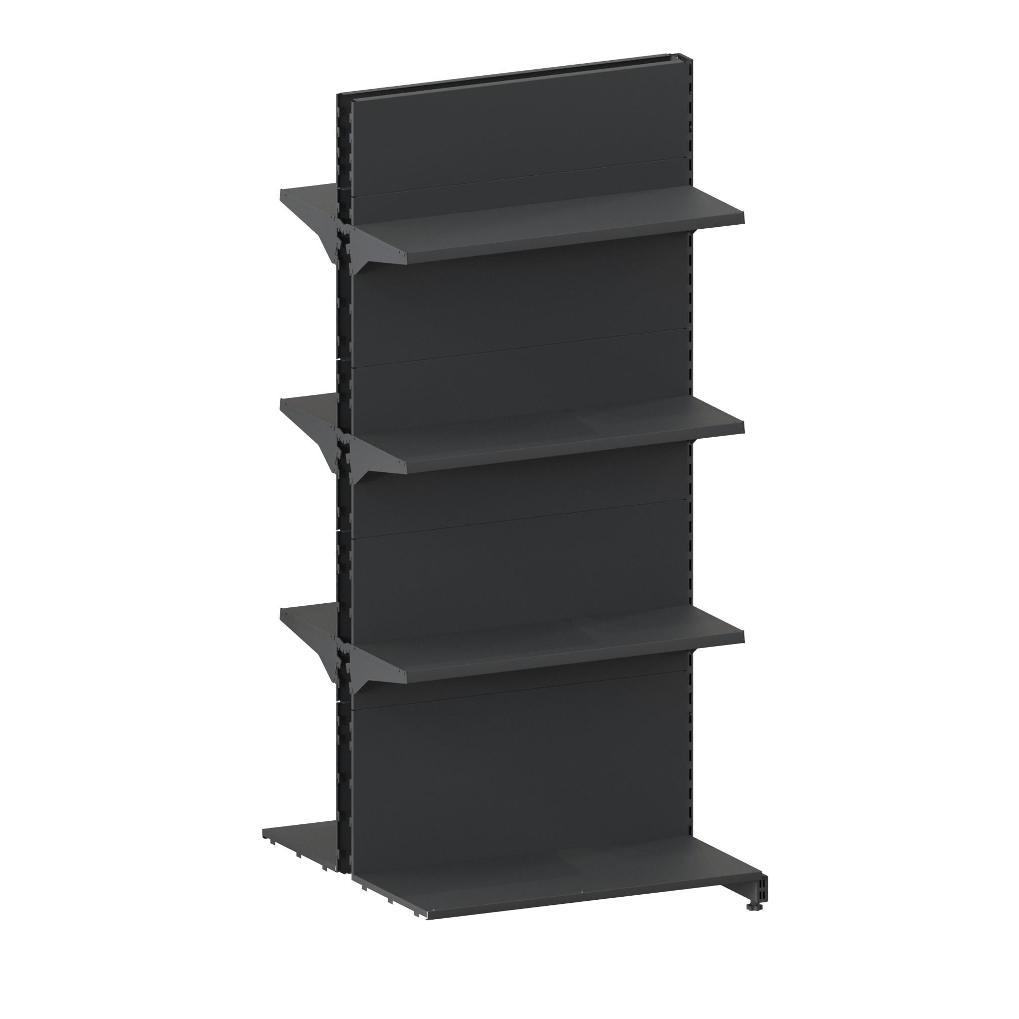 Стеллаж дополнительный двухсторонний 2100х950х400 мм с полками 6х400 мм RAL 7024 Серый (A0124-15-1-4)