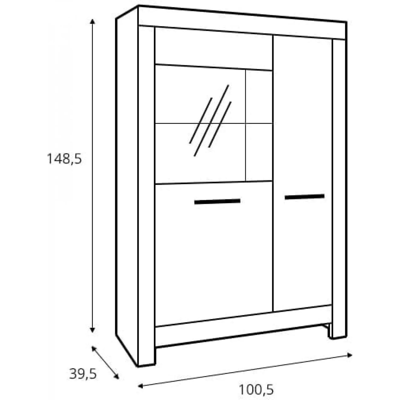 Пенал-витрина Гербор Белен REG1D1W Сосна каньон/Дуб корабельный (GRB-1055) - фото 4
