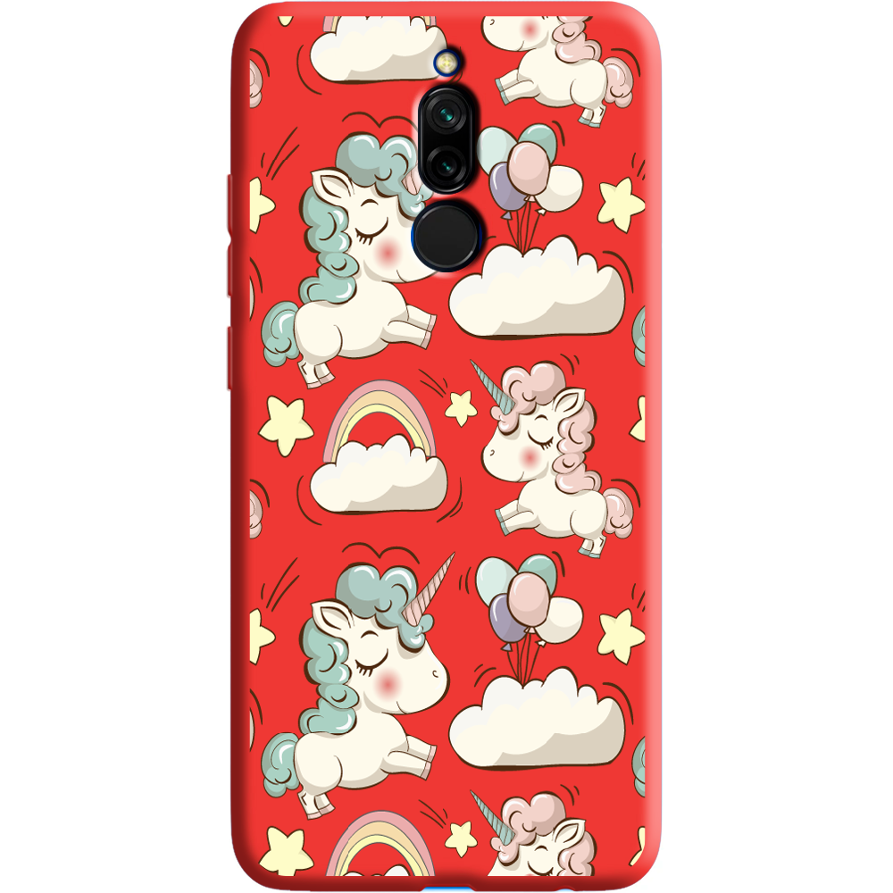Чехол Boxface Xiaomi Redmi 8 Unicorns Красный силикон (38411-cc2-38680)