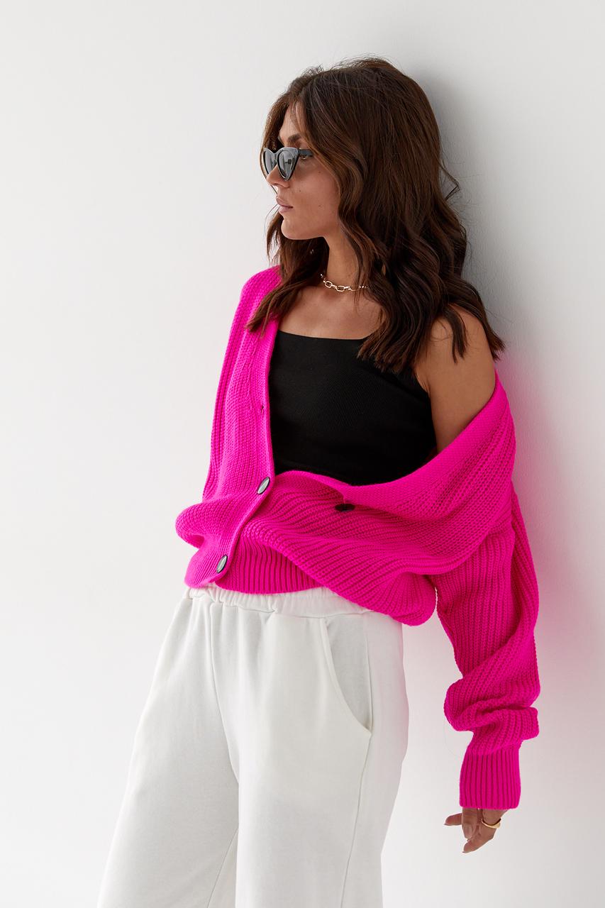 Кардиган укороченный S Фуксия (9528131) - фото 5 Кардиган укороченный S Фуксия (9528131) - фото 5